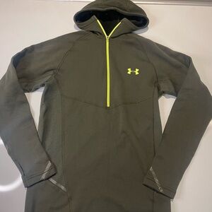 LG Olive Green Hoodie with Neon Yellow Accents